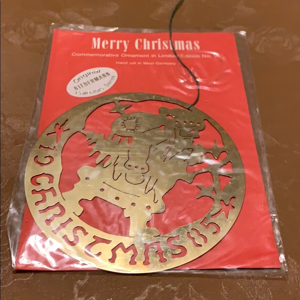 Biedermann vintage brass Christmas ornament 1985